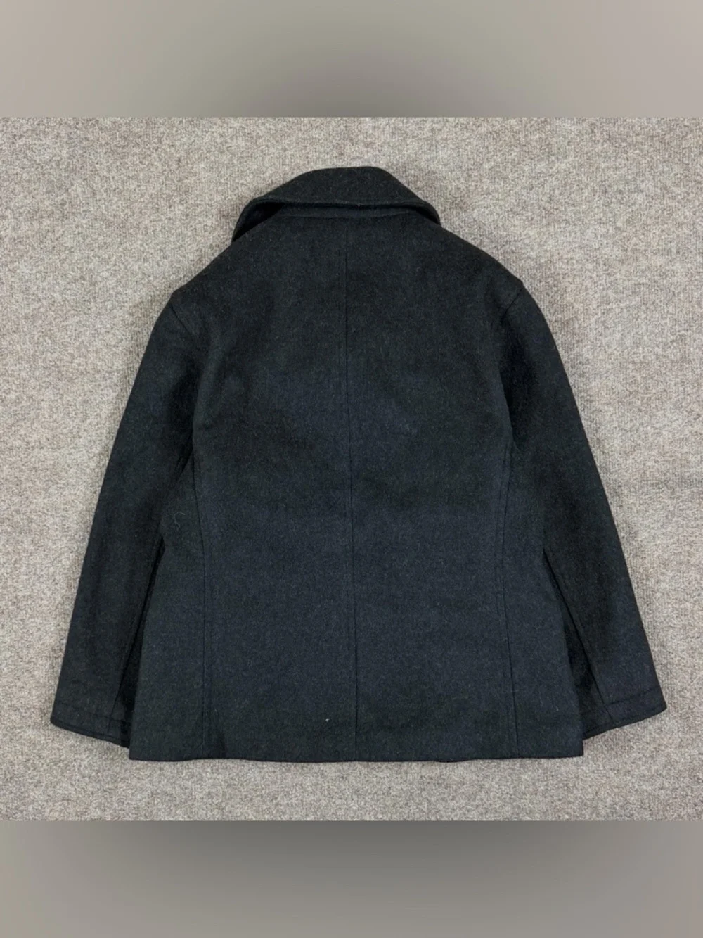 J Crew Grey Wool Blend Pea Coat Women’s Medium Double Breasted Mid Length Preppy - Picture 2 of 9